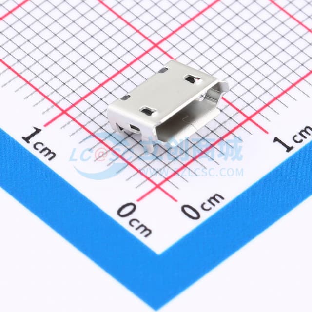 Micro-B 母 卧贴实物图