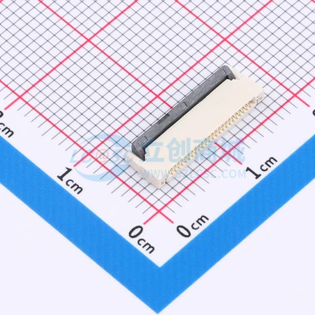 翻盖式 双侧触点/上下接 P数:24P 间距:0.5mm实物图