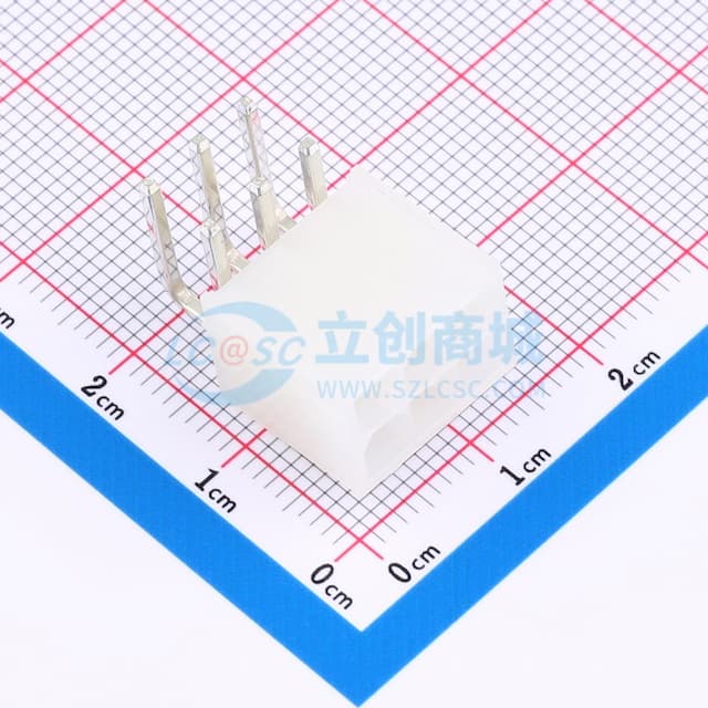 白色半透明 2x3P 间距:4.2mm 弯插【插件】实物图