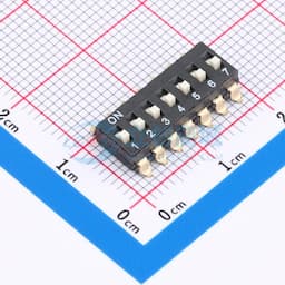 间距2.54mm 平拨,凸起式 7位拨码开关缩略图