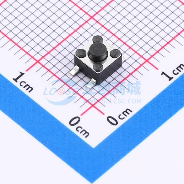 轻触开关4.5*4.5*3.8mm贴片四脚正按圆柄250gf实物图