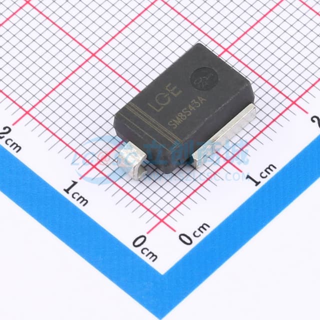 单向TVS 43V截止 峰值脉冲电流：95.1A实物图