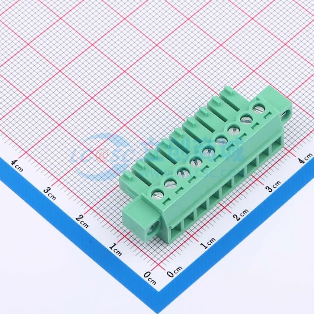 螺丝固定 1x9P 3.81mm 排数:1 每排P数:9实物图