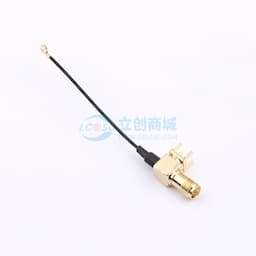 【插件】1.13mm双锡线黑色射频连接线，90度SMA母头转IPEX一代端子缩略图