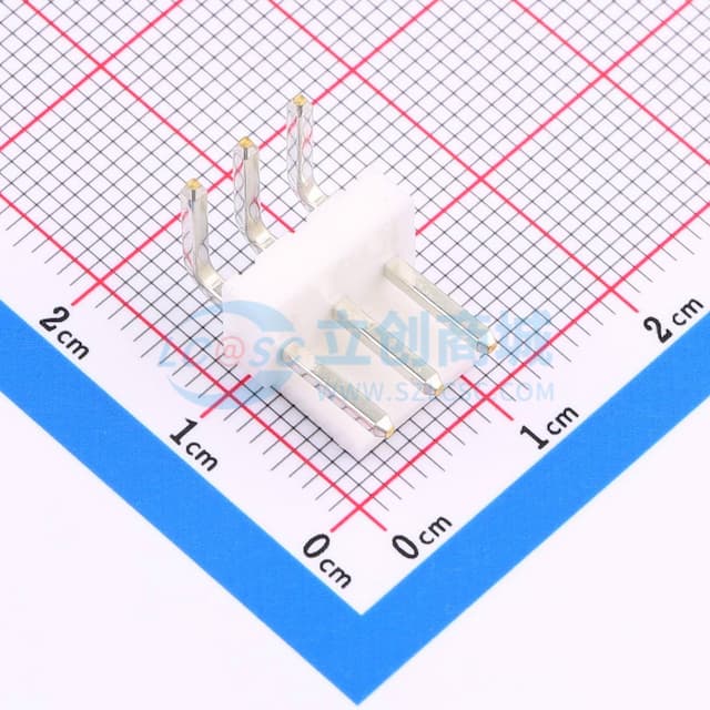 1x3P 间距:3.96mm 弯插 系列:VH 【插件】实物图