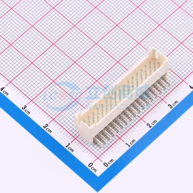 米黄 2x17P 间距:2mm 弯插【插件】实物图
