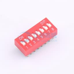 间距2.54mm 平拨,凸起式 8位拨码开关 【插件】缩略图
