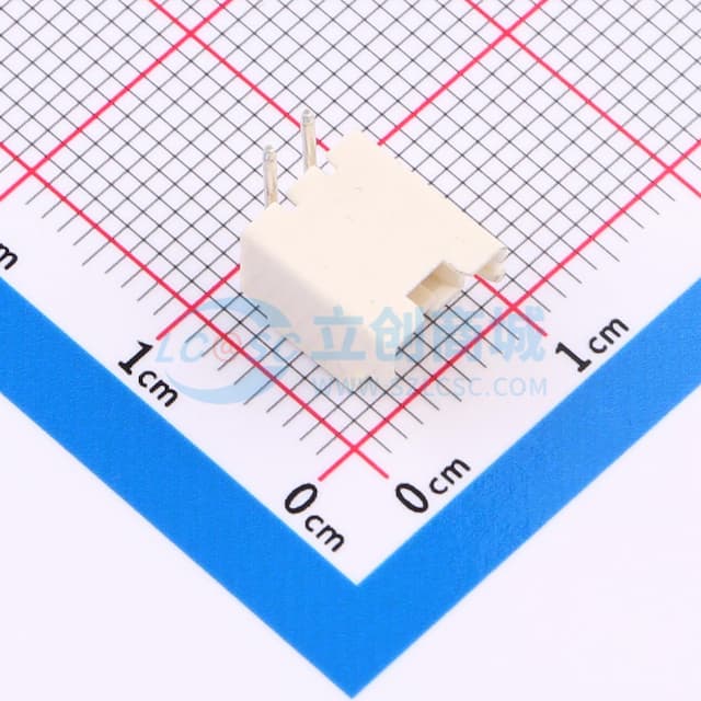 米黄 1x2P 间距:2.5mm 弯插【插件】实物图