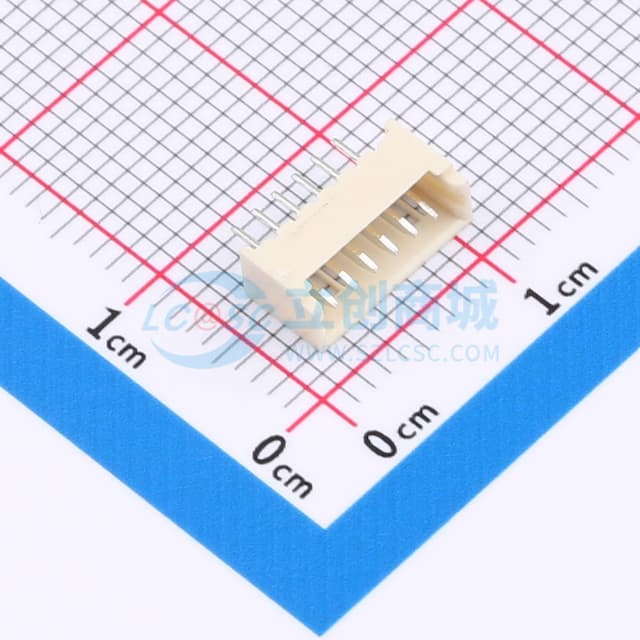 1x6P 间距:1.25mm 直插 系列:PicoBlade(MX 1.25) 【插件】实物图