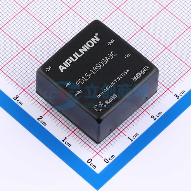 DC/DC模块电源，宽范围输入，15W输出功率【插件】实物图