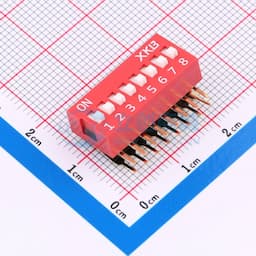 间距2.54mm 平拨,凸起式 8位拨码开关 【拨码】缩略图