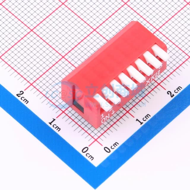 间距2.54mm 琴键 8位拨码开关 【拨码】实物图