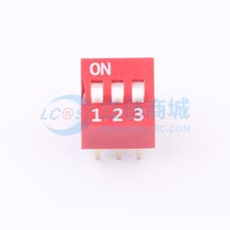 间距2.54mm 平拨,凸起式 3位拨码开关 【拨码】缩略图