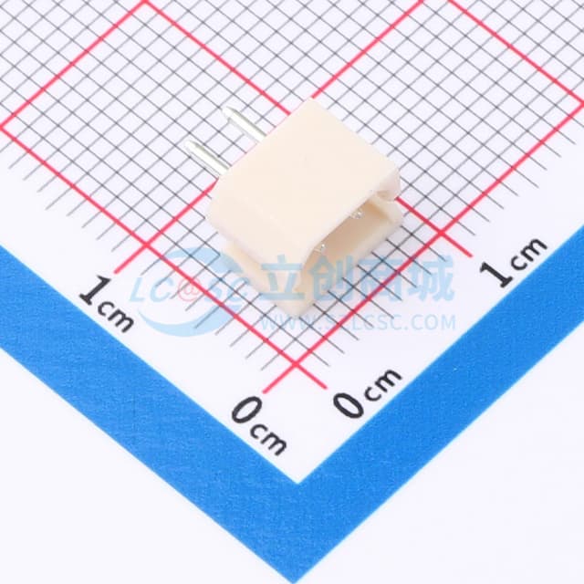 乳黃 1x2P 间距:2.5mm 直插【插件】实物图