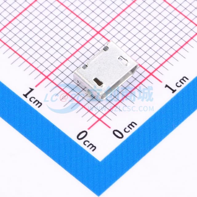 Micro-B 母 卧贴实物图