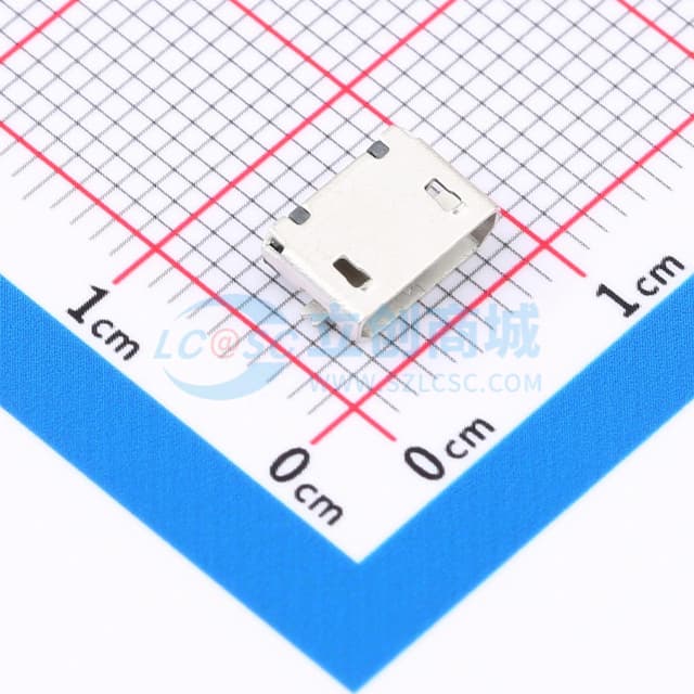 Micro-B 母 卧贴实物图