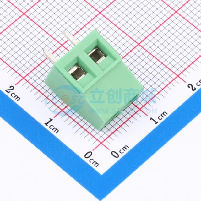 1x2P 5.08mm 直插 排数:1 每排P数:2 【螺钉】实物图