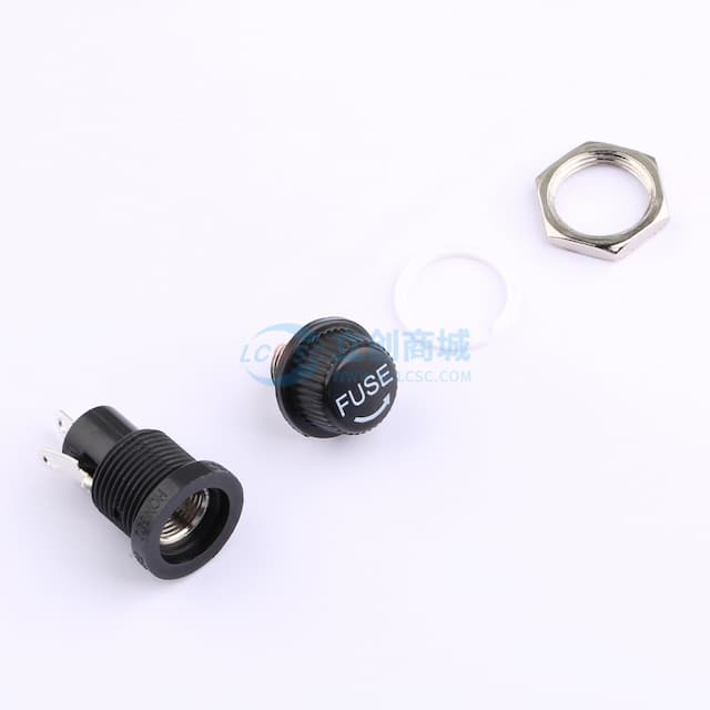 上盖+基座+螺母+胶圈四件套 保险座5*20 上盖+基座+螺母+胶圈四件套实物图