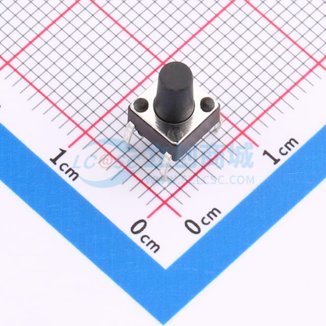 轻触开关6*6*9.0mm插件四脚DIP圆柄黑柄250gf 【轻触】实物图