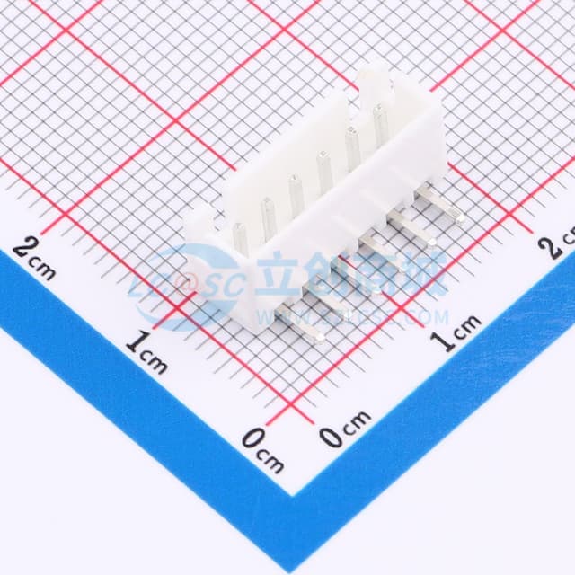 1x6P 间距:2.5mm 弯插 系列:XH 【插件】实物图