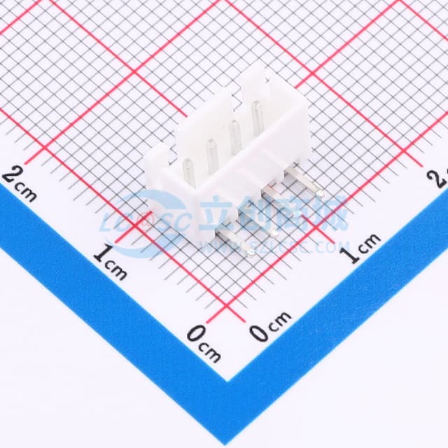 1x4P 间距:2.5mm 弯插 系列:XH 【插件】实物图