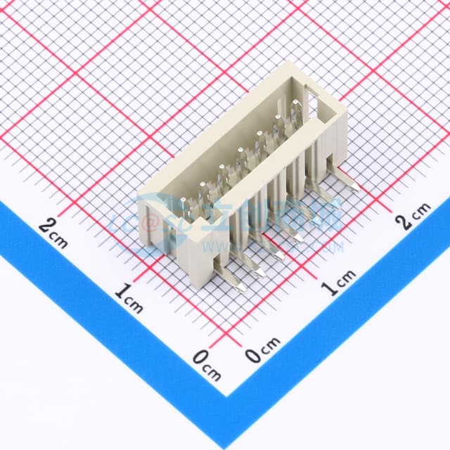 白灰色 1x7P 间距:2.5mm 弯插【插件】实物图