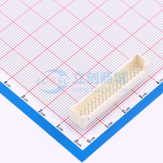 米黄 2x18P 间距:2mm 直插【插件】实物图