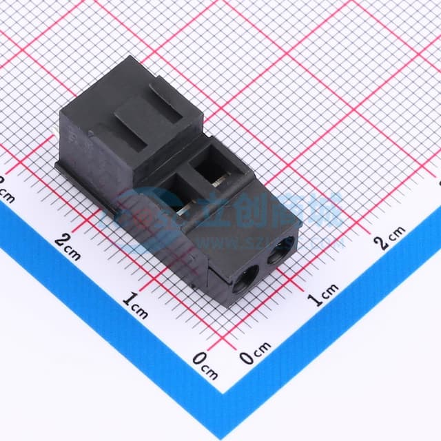 1x2P 5.08mm 直插 排数:1 每排P数:2 【螺钉】实物图