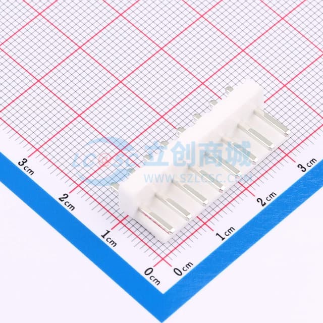 白色 1x8P 间距:3.96mm 直插【插件】实物图