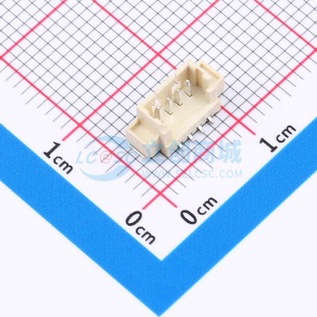 1x4P 间距:1.25mm 立贴 系列:PicoBlade(MX 1.25)实物图