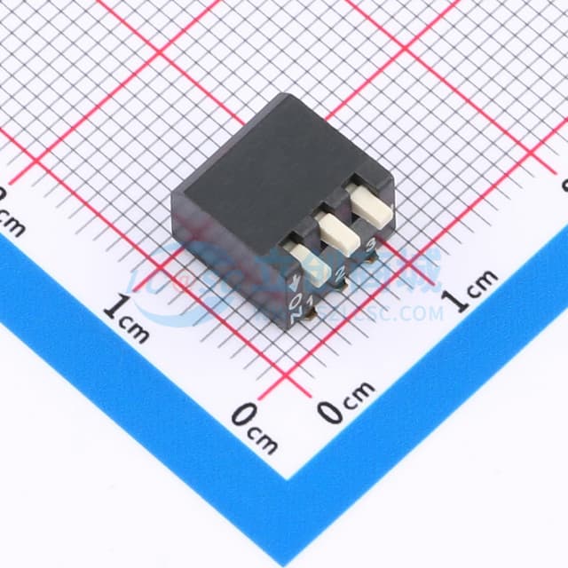 2.54mm 琴键式3位贴片实物图