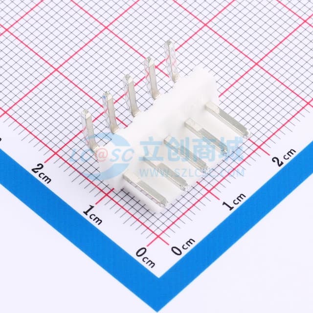 1x5P 间距:3.96mm 弯插 系列:VH 【插件】实物图