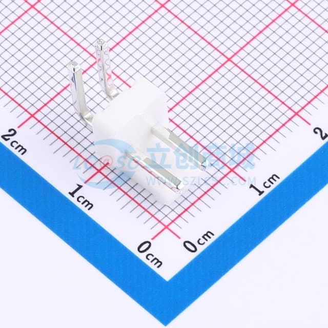 白色 1x2P 间距:3.96mm 弯插【插件】实物图