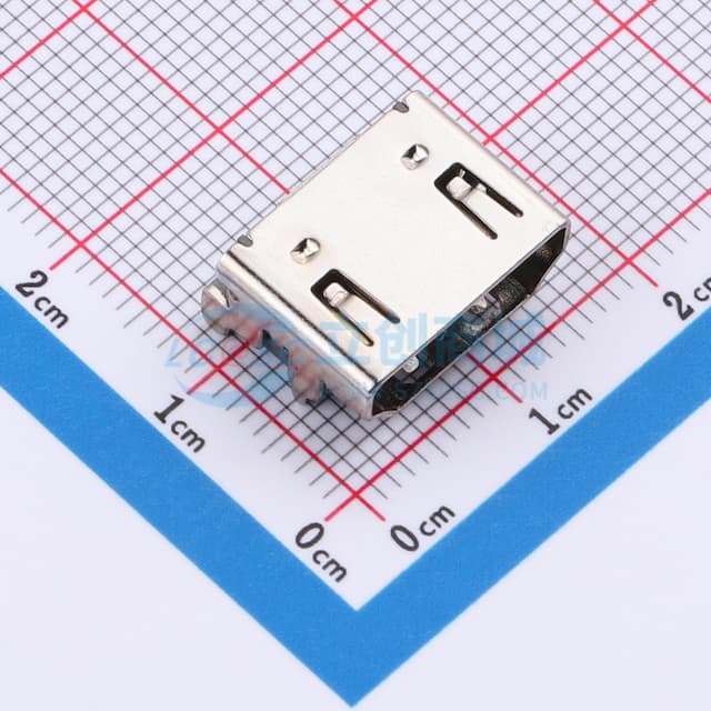 HDMI A TYPE 不包胶铁壳短脚实物图