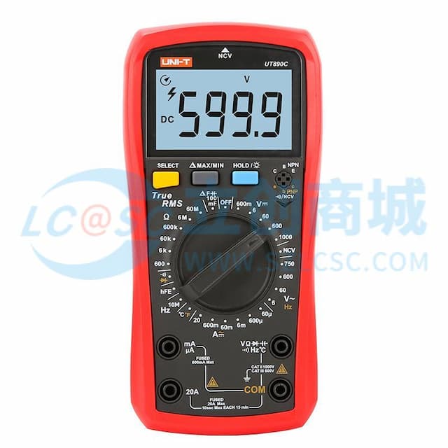 优利德 数字式手持万用表 UT890C NCV;三极管测试;二极管测试;火线辨别;真有效值;通断测试实物图