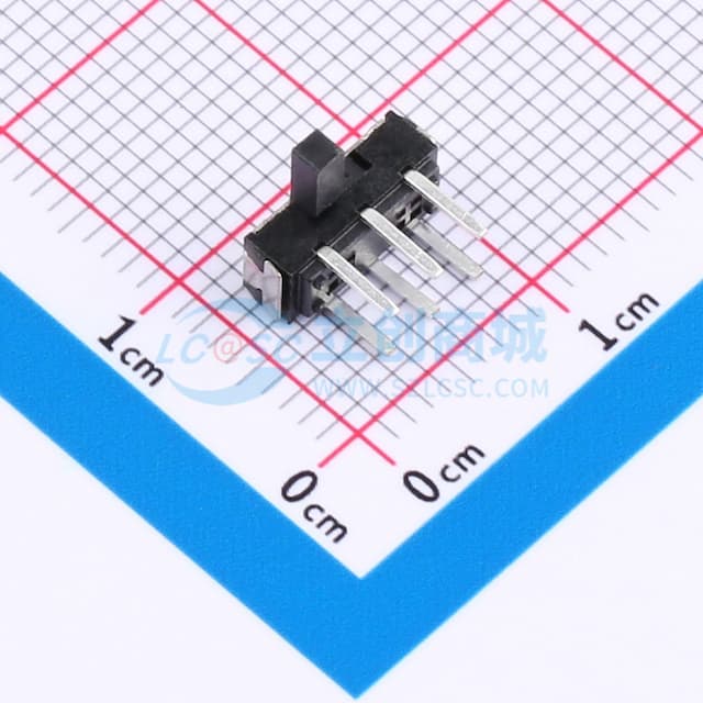 柄长4mm 卧插双档 滑动开关 【插件】实物图