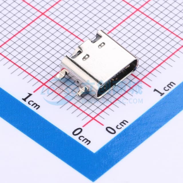 Type-C 母 卧贴实物图