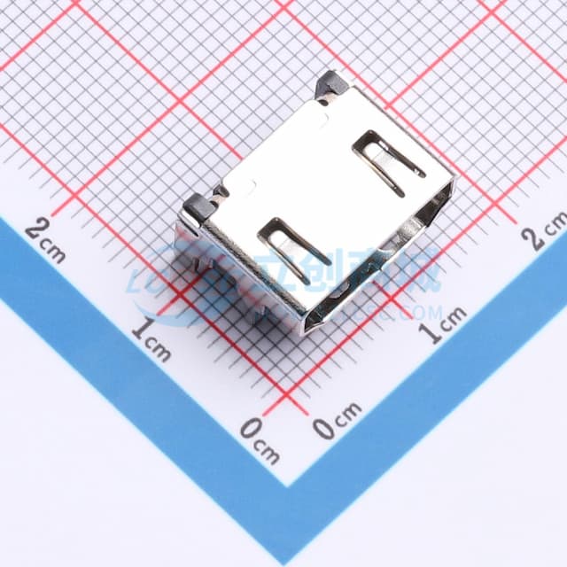 19PIN母座 4脚插件 贴片19PIN 铁壳镀镍实物图