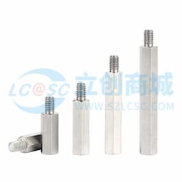 GUWANJI(固万基) 304不锈钢单头六角螺柱 单通支撑隔离柱机箱主板铜柱螺丝连接柱 M3x5+5缩略图