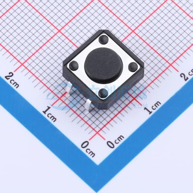 12*12*4.3mm 直插 轻触开关实物图