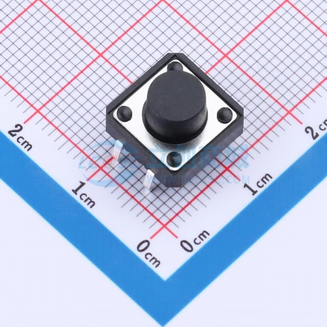 12*12*7.5mm 直插 轻触开关实物图