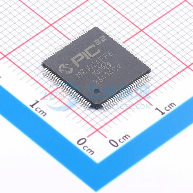 带浮点运算单元（FPU）、音频和图形接口、高速USB、以太网及高级模拟功能的32位微控制器（MCU）实物图