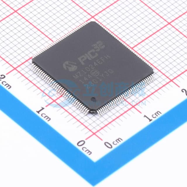 带浮点运算单元（FPU）、音频和图形接口、高速USB、以太网及高级模拟功能的32位微控制器（MCU）实物图