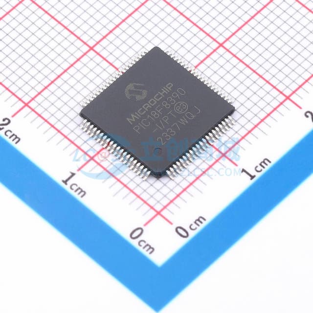 具备LCD驱动器和微功耗技术的64/80引脚闪存微控制器实物图
