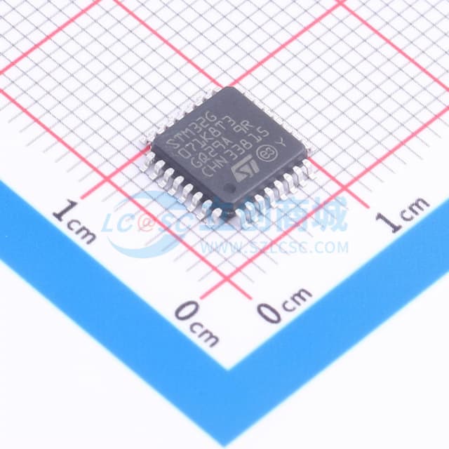 主流Arm Cortex-M0+ MCU，具有64 KB Flash存储器、36 KB RAM、64 MHz CPU、4x USART、定时器、ADC、DAC和通信接口，1.7-3.6V实物图